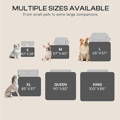Luciphia Waterproof Pet Blanket, Liquid Pee Proof Dog Blankets for Sofa Bed Couch, Reversible Sherpa Fleece Furniture Protector Cover for Small Medium Large Dogs Cats,Light Grey X-Large（85" x 57"）