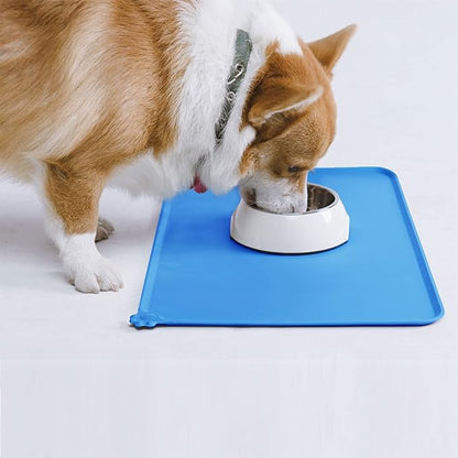 AUDWUD Silicone Waterproof Pet Feeding Mats,Anti Slip Bowl Pad,Dog Mat for Food and Water