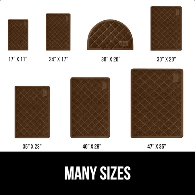 GORILLA GRIP Cat Litter Box Mat, 32x32, Water Resistant, US Designed Kitty Litter Trapping Mats, Easy to Clean, Scatter Control, Less Mess and Clean Floors, Kitten Supplies for Indoor Cats, Brown