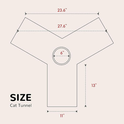 Tempcore Cat Tunnels for Indoor Cats, Collapsible 3 Way Kitty Tunnel Bored Pet Toys with Peek Hole Toy Ball for Puppy, Kitty, Kitten, Rabbit Pentagram