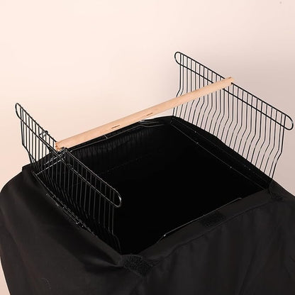 Colorday Good Night Bird Cage Cover for Large Bird Cage with Play Top (Patent Pending) (Black, 64")