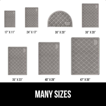 GORILLA GRIP Cat Litter Box Mat, 32x32, Water Resistant, US Designed Kitty Litter Trapping Mats, Easy to Clean, Scatter Control, Less Mess and Clean Floors, Kitten Supplies for Indoor Cats, Grey