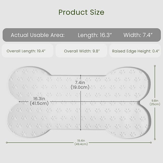 Dog Food Mat Anti-Slip Silicone Dog Bowl Mat Thicker Pet Placemat Waterproof Cat Feeder Pad with Raised Edge Puppy Kitten Feeding Mats Suitable Small Medium-Sized Dogs Cats Eating Tray