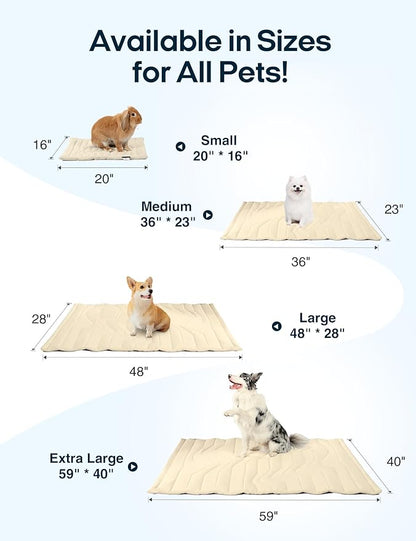 ZonLi Dog Cooling Mat, 20" x 16"Small, Reversible Cooling Pad for Cats & Rabbits (Cool & Warm), Durable & Machine Washable, Pet Mat for Crate, Kennel, Bed, Sofa, Glacier Pink