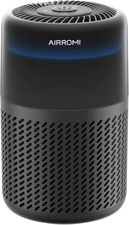 AIRROMI HEPA Air Purifier for Bedroom&Home,Pet Air Purifier for Home Pets,Removes Pet Odor,Cat Litter Smell,Dust,Smoke&Allergies,Quiet Room Air Purifier with Scents,360°Air Cleaner,A2005 Black