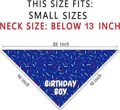 Birthday Boy Dog Bandanas 1 Pack, Blue Birthday Dog Scarfs for Boys, Pet Scarves for Boy HBD Bandanas for Small Medium Large Dogs (Birthday Boy, Small)