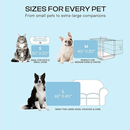 Luciphia Premium Dog Cooling Mat Non-Slip Q-MAX>0.5 Self-Cooling Pad for Medium Pet Indoor Portable Kennel Puppy Bed for Summer Crate Pad for Dog Washable Light Blue 30x40 inches
