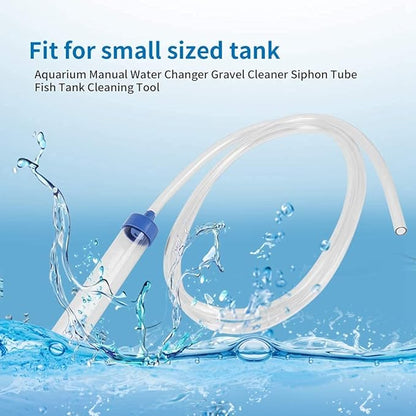 Manual Water Changer Gravel Cleaner Water Filter Syphon Tube Fluids Transfer Tool PVC Sand Vacuum Pump Fish Tank Tool (Small(Fit for: About 30L Small Fish Tank))