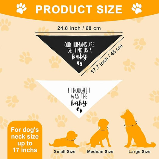 Baby Security Dog Bandana - Pregnancy Reveal Accessory for Dogs, Pets Triangle Scarf for Small Medium Large Dogs, Baby Announcement Pet Scarf Pet Accessories for Dog Lovers, 2 Packs
