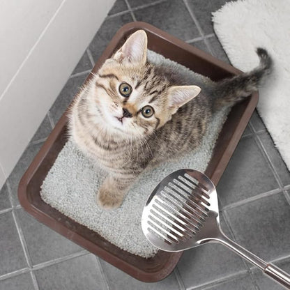 Kakalote 2pcs Cat Litter Scoop, Stainless Steel Durable Litter Scoop for Cat Mesh Shovel Long Handle(12.2inchs Length)