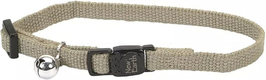 Coastal Pet New Earth Soy Adjustable Breakaway Cat Collar - Eco-Friendly, Odor-Resistant and Adjustable Cat Collar - Olive - 3/8" x 8"-12"