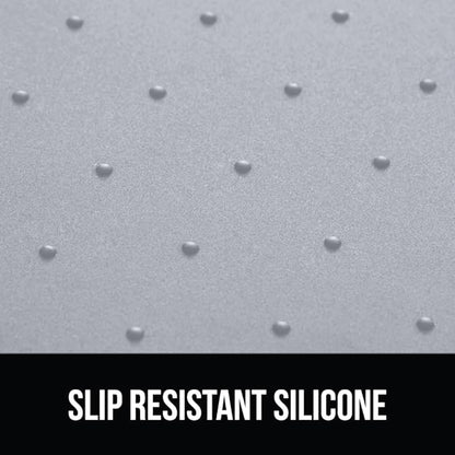 GORILLA GRIP 100% Waterproof Raised Edge BPA Free Silicone Pet Feeding Mat, Dog Cat Food Mats Contain Spills Protects Floors, Placemats for Cats, Dogs Water Bowl, Pets Accessories 16x10, Light Gray