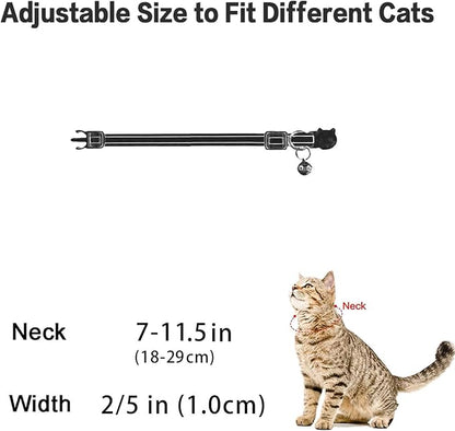 Breakaway Cat Collar with Airtag Holder,Kitten Collar with Apple Air Tag Holder and Bell for Girl Boy Cats, 0.4 Inches in Width and Lightweight. (Green Sunflower)