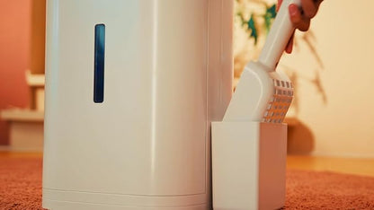 Litter Zero Premium Cat Litter Disposal System, White, Smart Waste Management Bin with Standard Refill, 7-Layer Odor Lock Technology, Made in Korea (1)