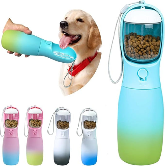 Travel Dog Water Bottles, Portable Dog Essentials for Outdoor, Trendy Pet Accessories for Small Medium Large Dogs, Food Grade Dog Water Bowl Dispenser, Gifts for Dogs (19Oz, Blue&Green)