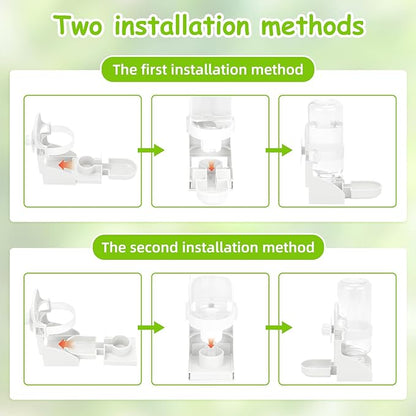 Rypet No Mess Bird Water Feeder Dispenser Set Automatic Bird Feeder Transparent Food Container Cage Acrylic Parrot Feeders Accessories for Small Birds Parrot Cockatoo Canary