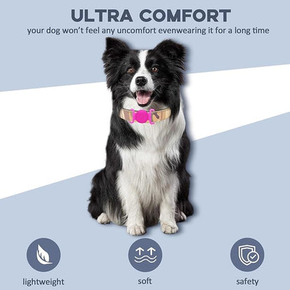 GPS Tracker for Dogs, Mini GPS Pet Tracker with Silicone Cover, IPX8 Waterproof GPS Tracker for Kids,No Monthly Fee,Work with Apple Find My(iOS Only),Dog Tracker Finder Tracker Pets-YGPink-5