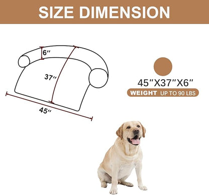 Tinaco Calming Dogs/Cats Bed Mats, Dog Pad Washable Removable Couch Cover, Plush Long Fur Mat for Pets, Waterproof Lining, Perfect for Small, Medium and Large Dogs and Cats (Desert Brown, 45"x37")