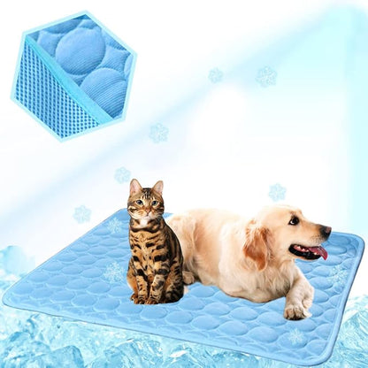 Washable Dog Ice Silk Self Cooling Mat for Indoor & Outdoor Dog Mat with Cooling Pad & Blanket