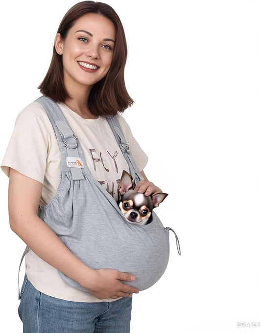 Dog Sling Carriers for Small Dogs,Carrier Sling for Cats and Pupp, Carrying Wrap Front Backpack Cat Sling,Adjustable Chest Pet Sling