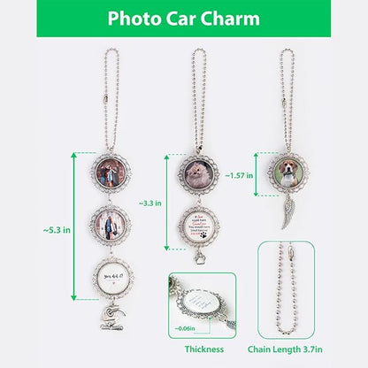 Custom Pet Photo Car Charm, Personalized Pet Memorial Rearview Charm, Paw Dangle Keepsake, Dog Cat Loss Gift, Personalized Car Photo Ornament, ereavement Sympathy Gifts for Loss of Loved Ones /1