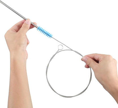 40 Inches Brush Cleaner for Cleaning Straw, Kegerator, Feeding Tube, Siphon Hose, Sunroof Drain, Refrigerator Drain, 4PCS (Blue)