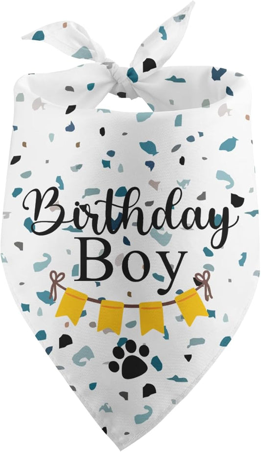 Dog Bandana for Birthday Party Supplies Puppy Pet Bandanas Boy Happy Birthday Dog Pet Scarf Accessories for Dogs Lovers