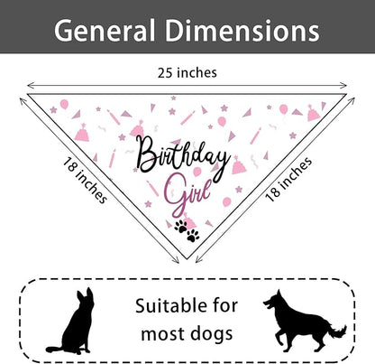 Dog Birthday Girl Happy Birthday Dog Bandana for Girls Pet Accessories for Pet Lovers Bandana for Puppy Girl Birthday