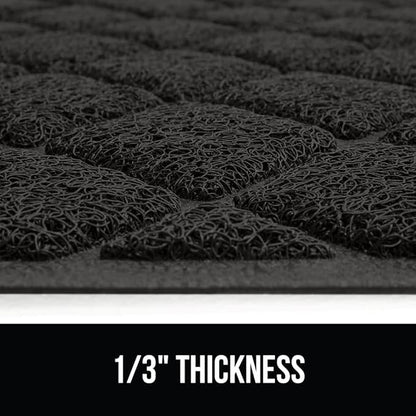 GORILLA GRIP Cat Litter Box Mat, 35x23, Water Resistant, US Designed Kitty Litter Trapping Mats, Easy to Clean, Scatter Control, Less Mess and Clean Floors, Kitten Supplies for Indoor Cats, Black