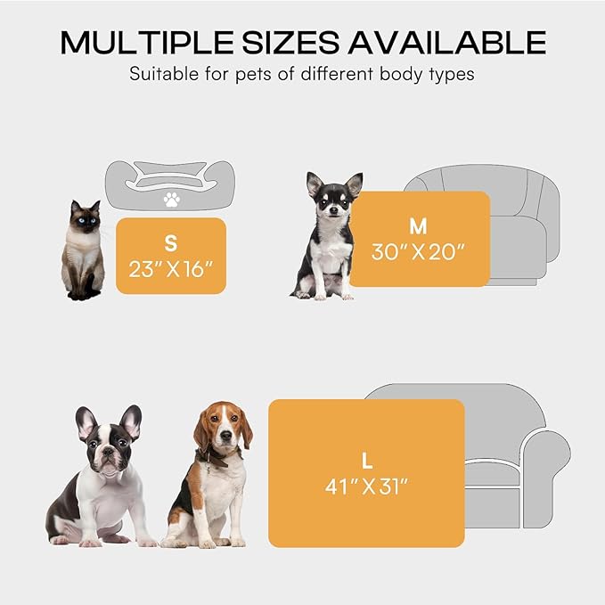 Luciphia 1 Pack 6 Dog Blankets Cat Soft Fluffy Fleece Pet Blanket Warm Cute Print Design Puppy Kitten Doggy Paw Grey Small(23"x16")