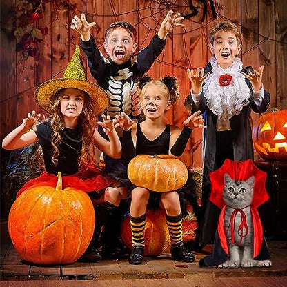 Halloween Cat Costume Vampire Cape for Small Medium Dogs Cats Witch Cloak - Image 6