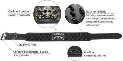 Serijoars Spiked Studded Dog Collar, PU Leather Dog Collar, Adjustable Pet Collars for Medium or Large Breed Pet (XL, Pink2)