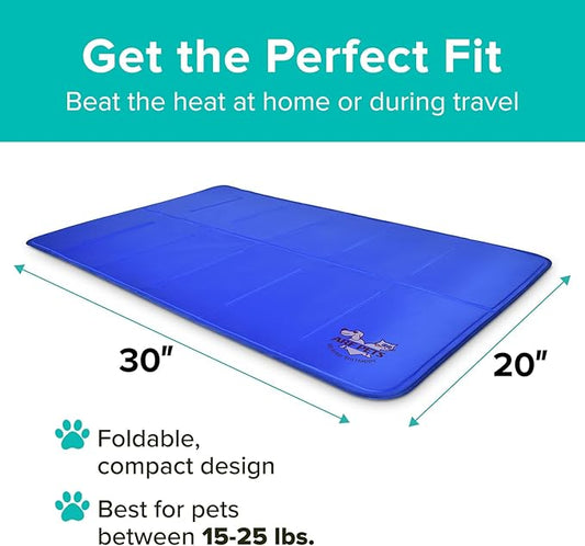Arf Pets Cooling Mat for Dogs - Gel Self-Cooling Pad for Beds, Kennels & Crates | Durable, Non-Toxic, Pressure-Activated Relief | No Water, Electricity, Batteries or Refrigeration Needed, 20" x 30"