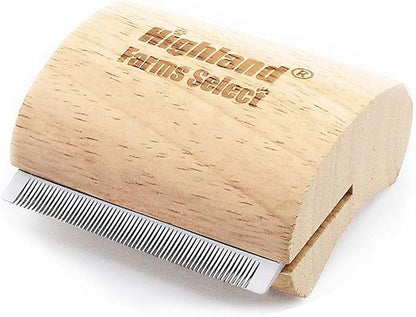 Deshedding Grooming Tool for Dogs, Cats & Horses, Ergonomic Design Wood Groom Brush, Professional Pet Groomer, Painlessly Remove for Short & Long Hair, Fur & Dirt - 2.5 Inches