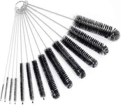 CiaraQ Bottle Cleaning Brushes, 8 Inch Nylon Tube Brush Set, Cleaner for Narrow Neck Bottles Cups with Hook, Set of 13pcs