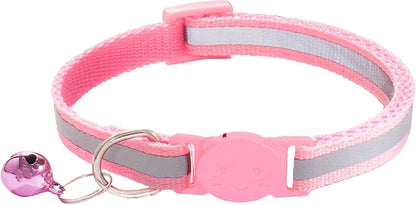 3 Pack Reflective and Breakaway with Bells of Cat Collar，Adjustable from 7.5 to 12.5 Inches, Ideal of Kitten Collar, Suitable for Girls and Boys (Orange/SkyBlue/Pink)