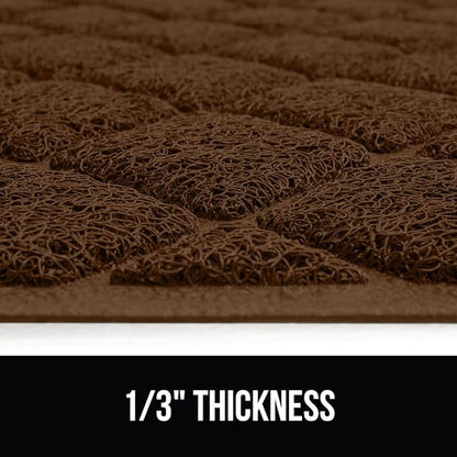GORILLA GRIP Cat Litter Box Mat, 32x32, Water Resistant, US Designed Kitty Litter Trapping Mats, Easy to Clean, Scatter Control, Less Mess and Clean Floors, Kitten Supplies for Indoor Cats, Brown