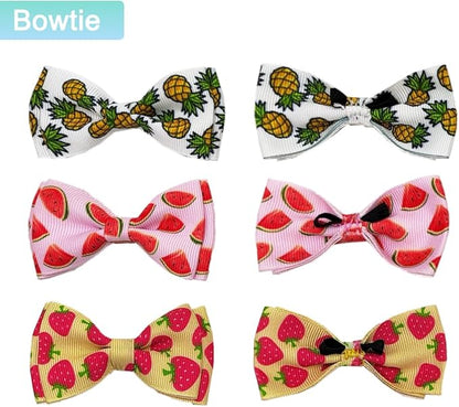 Fruit Cat Collar with Bow Tie and Bell 3 Pack Watermelon Strawberry and Pineapple Breakaway Bowtie Kitten Collars for Boys Girls Cats
