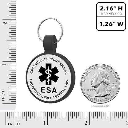 ESA Dog Tag, QR Code Dog Tag, Modifiable Free Pet Online Profile, Scannable QR Code, Scan QR Send Instant Location Alert Email, Silicone Lightweight ID Tag for Dog and Cat (Black, Regular)