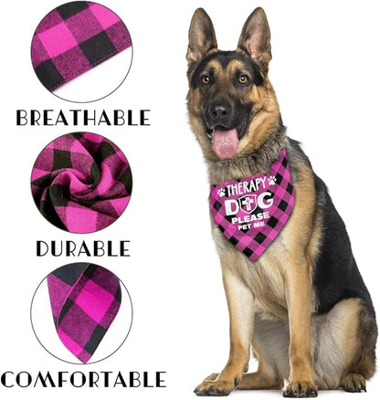 Dog Bandana, Therapy Dog Please Pet Me with, Dogs Scarf Classical Printing, Dogs Scarf Accessories, Doggy Kerchief Pet Kerchief, Christmas Birthday Thanksgiving Doggy Gift A02