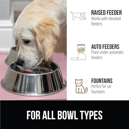 GORILLA GRIP 100% Waterproof Raised Edge BPA Free Silicone Pet Feeding Mat, Dog Cat Food Mats Contain Spills Protects Floors, Placemats for Cats and Dogs Water Bowl, Pets Accessories 32x24 Pink