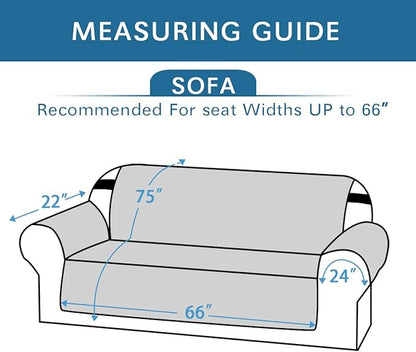 H.VERSAILTEX Reversible Sofa Slipcover Furniture Protector Water Resistant 2 Inch Wide Elastic Straps Sofa Cover Couch Covers Pets Kids Fit Sitting Width Up to 66" (Sofa: 75" x 110", Khaki/Beige)