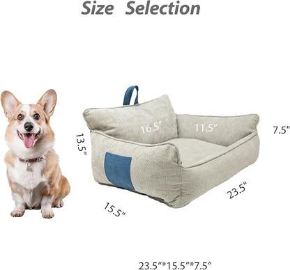 Orthopedic Dog Bed with Memory Foam, Washable Plush Pet Bed for Small, Medium & Large Dogs, Cozy Bolster Crate Dog Bed for Joint Support & Comfort.(Light Gray)