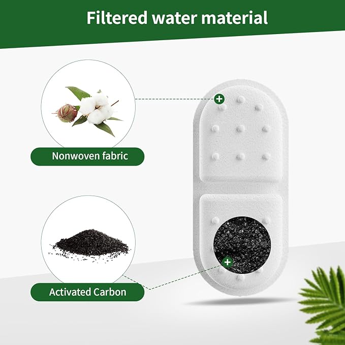 Cat Water Fountain Filters, APAUK 4 Pack Replacement Filters & Sponges,Only Applicable to APFSS-3201