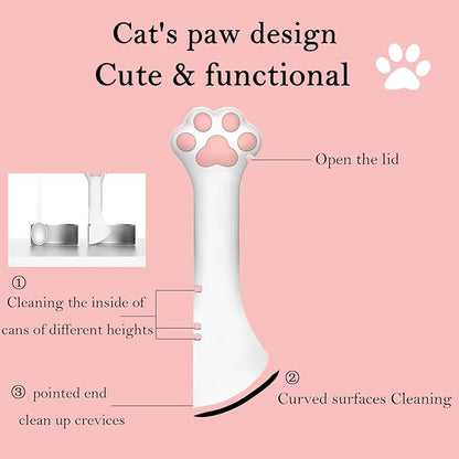 Pet Food Can Spoon & 3 Pcs Can Cover Lids | Cute Paw Shape Opener Spatula Cat Wet Food Spoon | Universa BPA Free Silicone Lids for Dog Cat Cans(Multicolor)