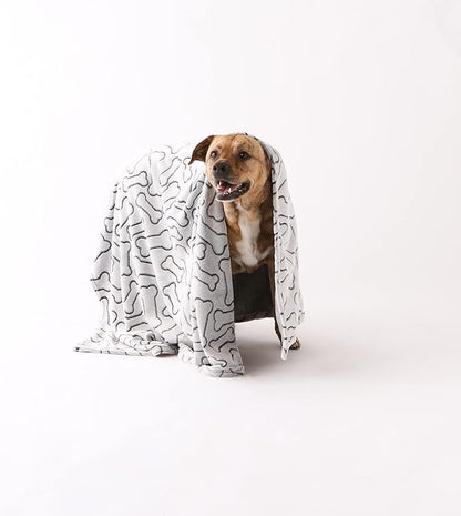 Bone Dry Embossed Bone Collection, Pet Blanket, 36x48, Black