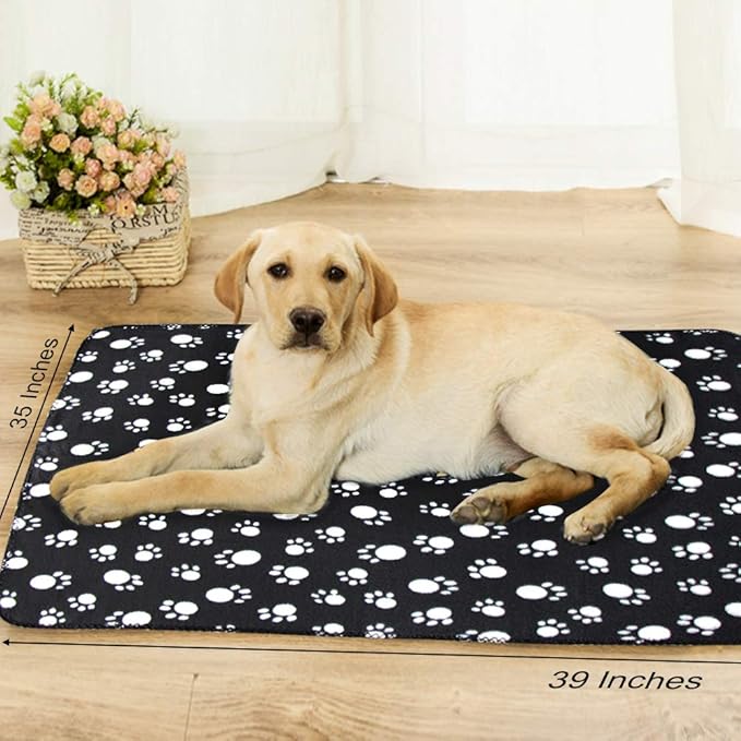Comsmart Dog Blankets for Small Dogs, 6 Pack Puppy Blanket Cute Paw Print Pet Blanket for Dog, Puppy, Cat, Kitten, 39x35 inches