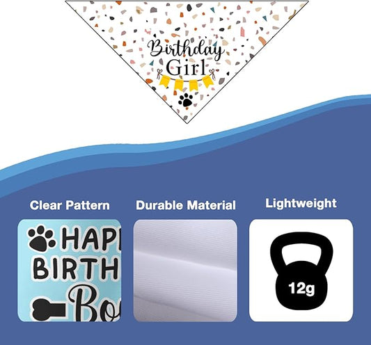 Dog Birthday Bandana Party Supplies Photo Prop Puppy Happy Birthday Dog Pet Scarf Accessories for Dog Lovers