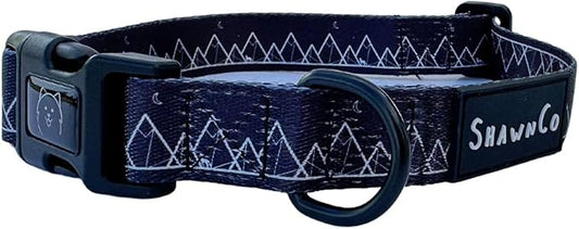ShawnCo Dream Walk Dog Collar- Premium, Adjustable and Comfortable Pet Collar for Small, Medium, Large and Extra Large Dogs (S, Wolf Moon)