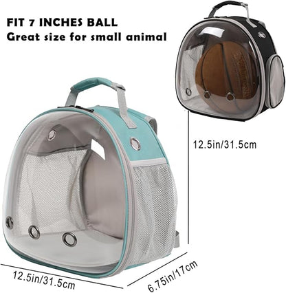 Guinea Pig Carrier Backpack with Soft Warm Mat Set,Lizard Backpack Carrier,Space Capsule Clear Bubble Window Astronaut Reptile Carrier Backpack for Bearded Dragon,Sugar Glider,Bunny